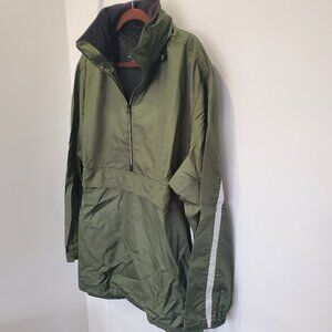 New Nike Army Green Hidden Hood Pullover Windbreaker  XL